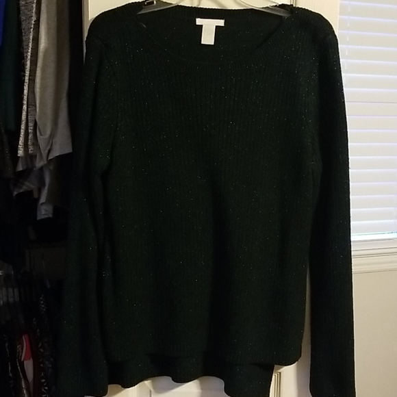 H&M Hunter Green with green sparkles sweater
